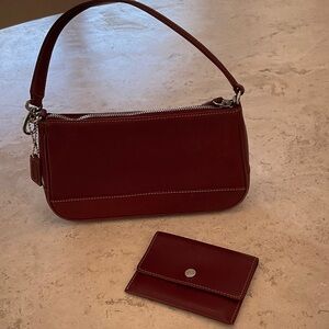 Coach Burgundy Shoulder Bag and Wallet